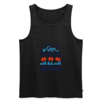 My heart bleeds, goes out for families with kids - Men's Premium Organic Tank Top - black - Front - AI Model Male 178 light (178cm)