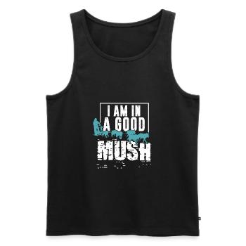 MUSH Sled Dogs Driving Have fun - Men's Premium Organic Tank Top - black - Front - AI Model Male 178 light (178cm)