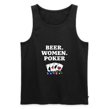 Bière Femmes Poker Casino Gambler Parieur Parieur - Débardeur bio Premium Homme - noir - Devant - Michal (187cm)