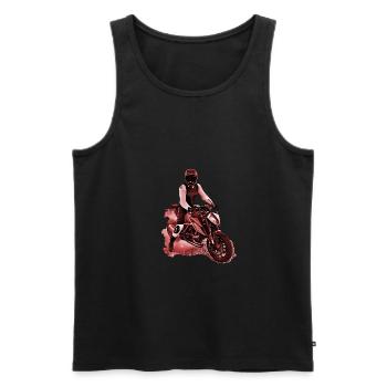 Motocycliste Nakedbike marron - Débardeur bio Premium Homme - noir - Devant - Michal (187cm)