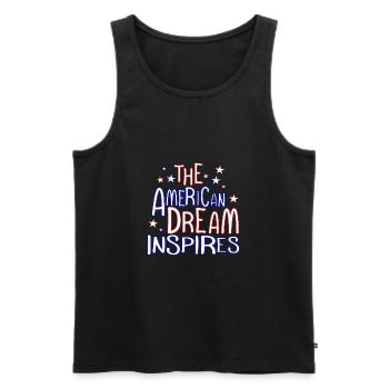 LE RÊVE AMÉRICAIN INSPIRE - Débardeur bio Premium Homme - noir - Devant - AI Model Male 178 light (178cm)