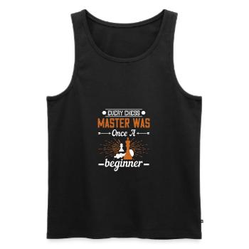 Jeder Schachmeister war einmal ein Anfänger - Männer Premium Bio Tank Top - Schwarz - Vorne - AI Model Male 178 light (178cm)