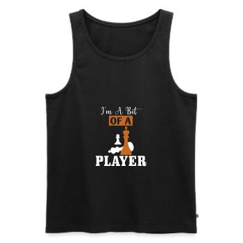 Ich bin ein bisschen ein Spieler - Männer Premium Bio Tank Top - Schwarz - Vorne - AI Model Male 178 light (178cm)