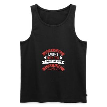 Lachen Sie und die Welt lacht mit Ihnen, schnarcht und - Männer Premium Bio Tank Top - Schwarz - Vorne - AI Model Male 178 light (178cm)