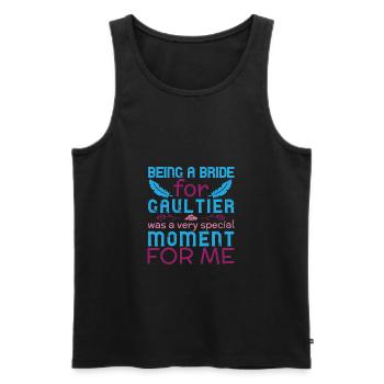 Être une mariée pour Gaultier était très spécial - Débardeur bio Premium Homme - noir - Devant - Michal (187cm)