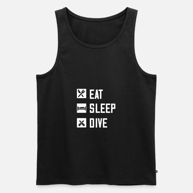 Essen Schlaftauchen - Männer Premium Bio Tank Top - Schwarz