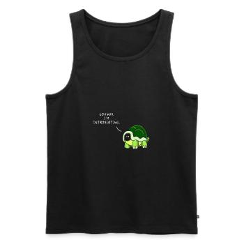 Go Away I m Introverting Sarcastic Turtle - Men's Premium Organic Tank Top - black - Front - AI Model Male 178 light (178cm)