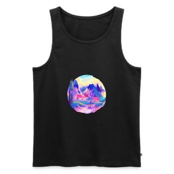 crystalline landscape nature 2 - Men's Premium Organic Tank Top - black - Front - AI Model Male 178 light (178cm)