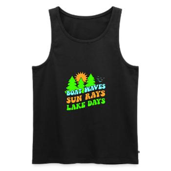 TAGE SEE LEBE BOOT WASSER FLUSSE SONNE WILDWASSER - Männer Premium Bio Tank Top - Schwarz - Vorne - Michal (187cm)