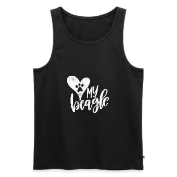 BEAGLE LOVE DOGS BETTER DOGS DOG LOVE MOTIF - Men's Premium Organic Tank Top - black - Front - Michal (187cm)