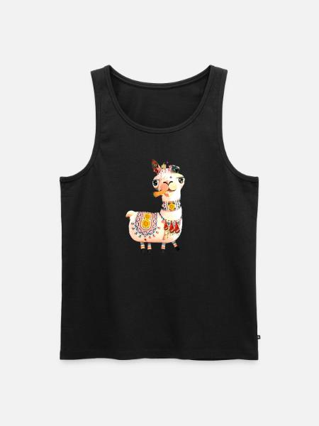 llama,alpaca, illustration, comic,veggie, carrot - Men's Premium Organic Tank Top - black
