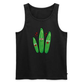 Cucumber Trio,Cucumber,Cucumber,Cucumber,Cucumber,Hearts,Love - Men's Premium Organic Tank Top - black - Front - AI Model Male 178 light (178cm)