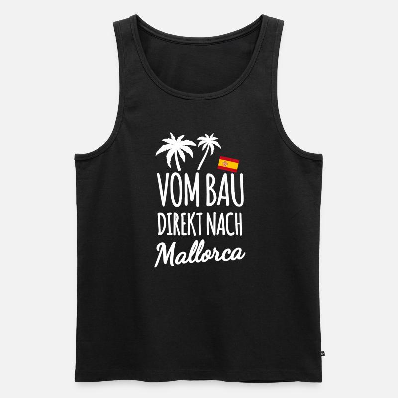Bauarbeiter in Mallorca - Männer Premium Bio Tank Top - Schwarz