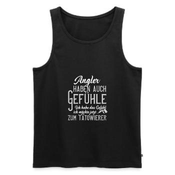 Angler Tattoo - Männer Premium Bio Tank Top - Schwarz - Vorne - Michal (187cm)