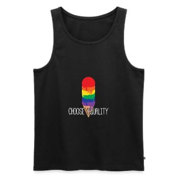 lgBT - Men's Premium Organic Tank Top - black - Front - Michal (187cm)