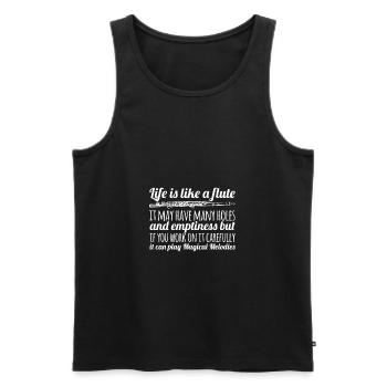 flûte - Débardeur bio Premium Homme - noir - Devant - Michal (187cm)