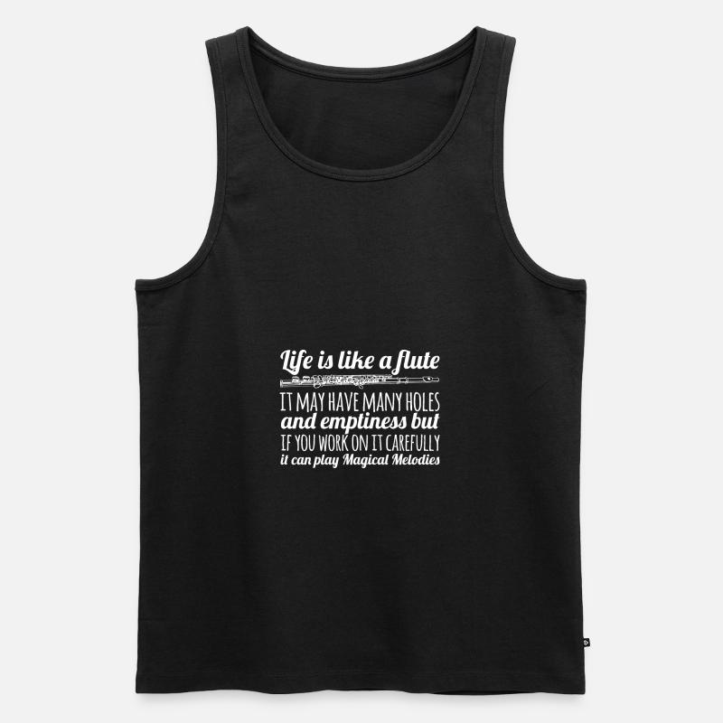 Flöte - Männer Premium Bio Tank Top - Schwarz