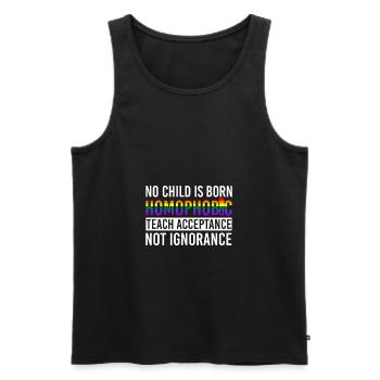 lgBT - Men's Premium Organic Tank Top - black - Front - Michal (187cm)