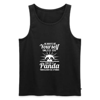 panda - Men's Premium Organic Tank Top - black - Front - Michal (187cm)