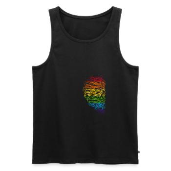 Couple correspondant Partisan LGBT Rainbow CSD Pr Gay - Débardeur bio Premium Homme - noir - Devant - Michal (187cm)