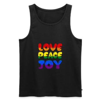LGBT - Männer Premium Bio Tank Top - Schwarz - Vorne - Michal (187cm)