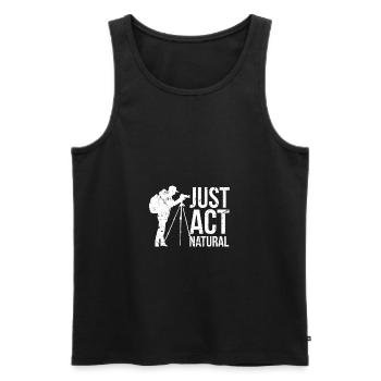 photographer - Men's Premium Organic Tank Top - black - Front - Michal (187cm)