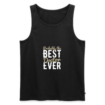 Doktor - Männer Premium Bio Tank Top - Schwarz - Vorne - Michal (187cm)