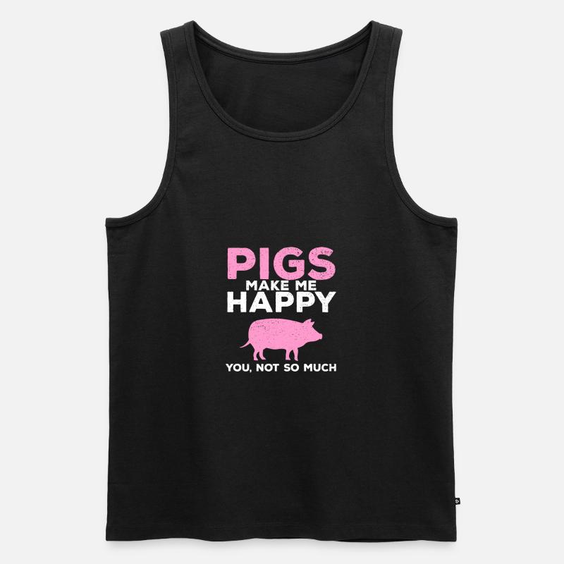 Schwein - Männer Premium Bio Tank Top - Schwarz