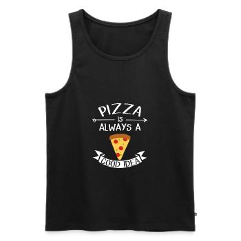 pizza - Men's Premium Organic Tank Top - black - Front - AI Model Male 178 light (178cm)