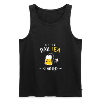 tee - Männer Premium Bio Tank Top - Schwarz - Vorne - AI Model Male 178 light (178cm)