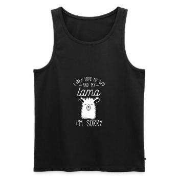 lama tired / sleeping / lazy - Men's Premium Organic Tank Top - black - Front - AI Model Male 178 light (178cm)