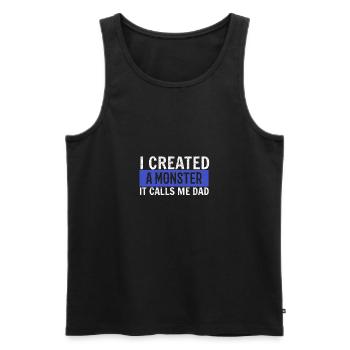 Funny father's day gift husband daughter father son - Men's Premium Organic Tank Top - black - Front - Michal (187cm)