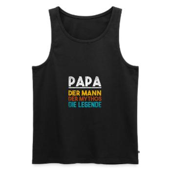 Paps Vater Sohn Papa Tochter Geschenk Mann 2020 - Männer Premium Bio Tank Top - Schwarz - Vorne - Michal (187cm)