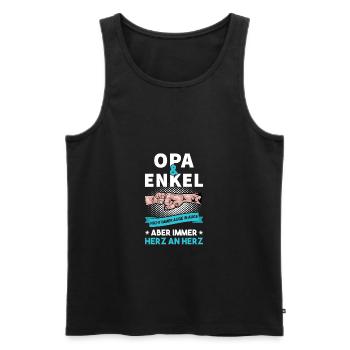 Lustig Vatertag Partnerlook Opa Spruch Geschenk - Männer Premium Bio Tank Top - Schwarz - Vorne - Michal (187cm)