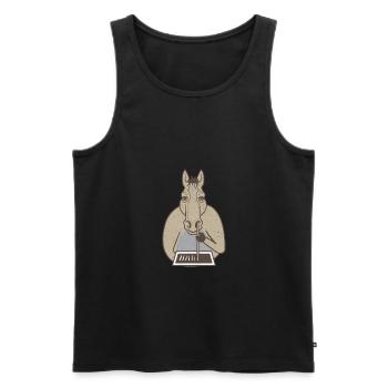 Keta Ketamin Pferd Drug Party Festival Outfit - Männer Premium Bio Tank Top - Schwarz - Vorne - AI Model Male 178 light (178cm)