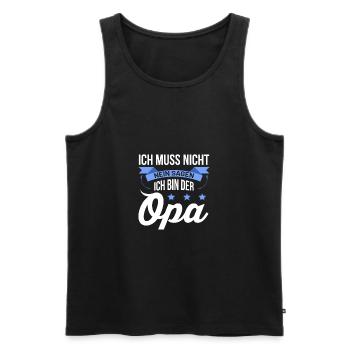 Opa - Männer Premium Bio Tank Top - Schwarz - Vorne - Michal (187cm)