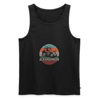 Ackerdemiker Biobauer Bauer Landwirt Trecker Jungs - Männer Premium Bio Tank Top - Schwarz - Vorne - Michal (187cm)