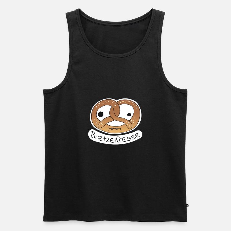 Bretzelfresse - Bretzelface - Männer Premium Bio Tank Top - Schwarz