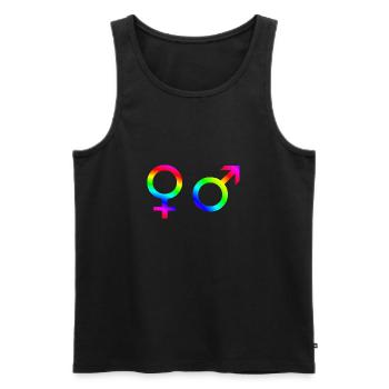 Homme femme symbole genre idée cadeau arc-en-ciel - Débardeur bio Premium Homme - noir - Devant - AI Model Male 178 light (178cm)