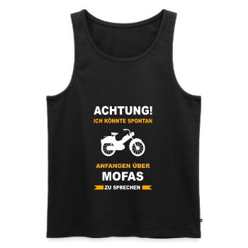 Mofa Moped Mofafahrer Mopedfahrer Mopeds Mokick - Männer Premium Bio Tank Top - Schwarz - Vorne - Michal (187cm)
