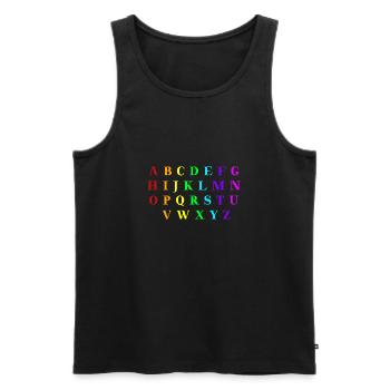 ABC Alphabet Gift Idea Rainbow Elementary School - Men's Premium Organic Tank Top - black - Front - Michal (187cm)