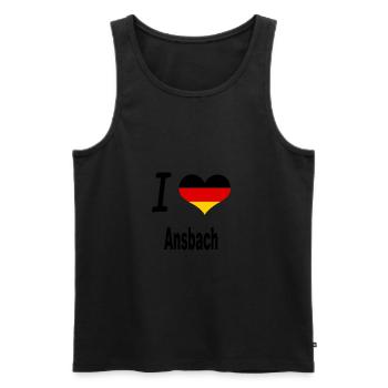 I Love Germany Home Ansbach - Männer Premium Bio Tank Top - Schwarz - Vorne - AI Model Male 178 light (178cm)