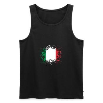 home country roots wurzeln love Italien png - Männer Premium Bio Tank Top - Schwarz - Vorne - Michal (187cm)