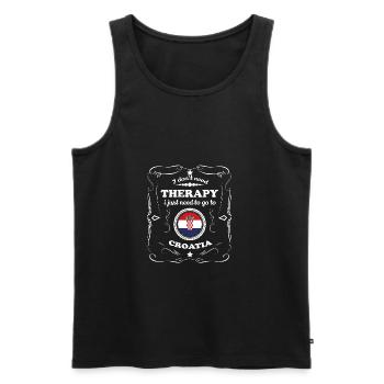 DON T BESOIN THÉRAPIE VEUX ALLER CROATIE - Débardeur bio Premium Homme - noir - Devant - Michal (187cm)