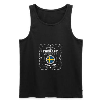 DON T BESOIN THÉRAPIE VEUX ALLER SUÈDE - Débardeur bio Premium Homme - noir - Devant - Michal (187cm)