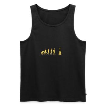 evolution human ekg heartbeat GUITAR GUITAR - Men's Premium Organic Tank Top - black - Front - AI Model Male 178 light (178cm)