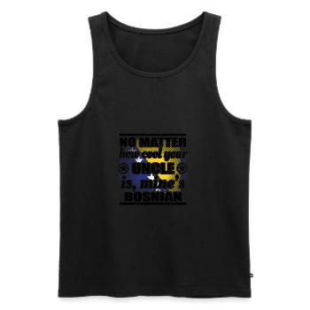 no matter uncle cool onkel gift Bosnien Herzegowin - Männer Premium Bio Tank Top - Schwarz - Vorne - AI Model Male 178 light (178cm)