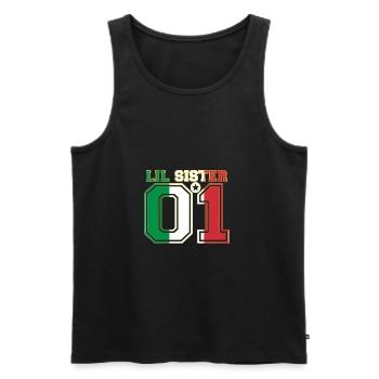 SCHWESTER LIL SISTER QUEEN 01 Italien - Männer Premium Bio Tank Top - Schwarz - Vorne - AI Model Male 178 light (178cm)