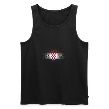 Heimatliebe heimat sonne schein flagge stolz Croat - Men's Premium Organic Tank Top - black - Front - AI Model Male 178 light (178cm)