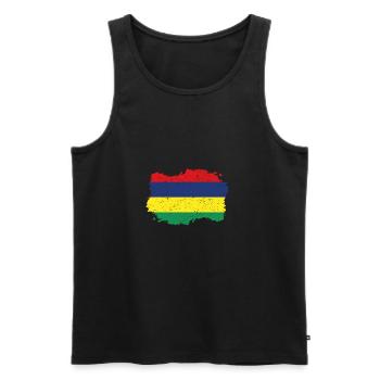 Roots roots flag homeland country Mauritius png - Men's Premium Organic Tank Top - black - Front - Michal (187cm)